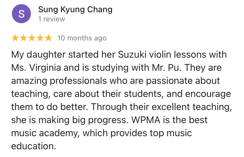 Five-star review: Excellent music academy.